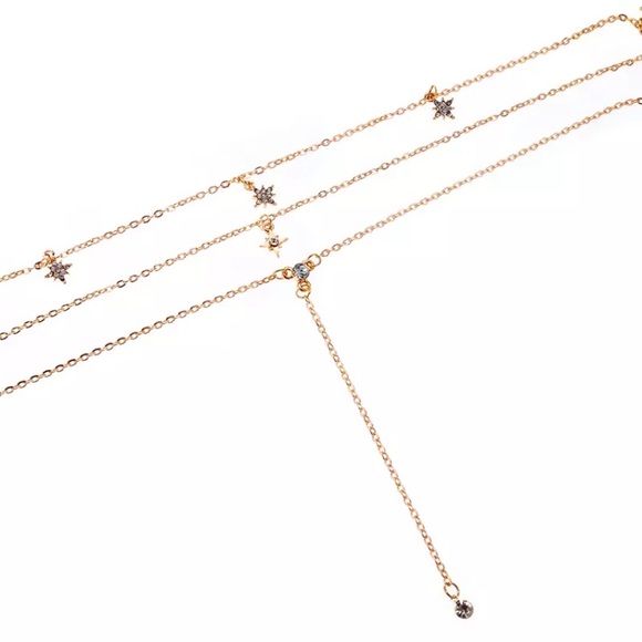 Celestial Layered Delicate Dainty Gold Choker New - Picture 3 of 7